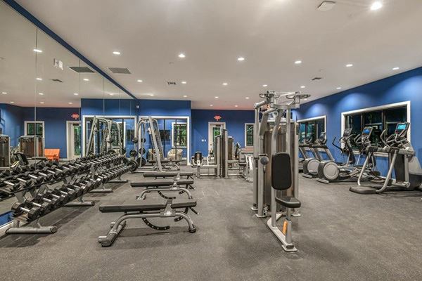 Fitness center inside the Waterset Club.