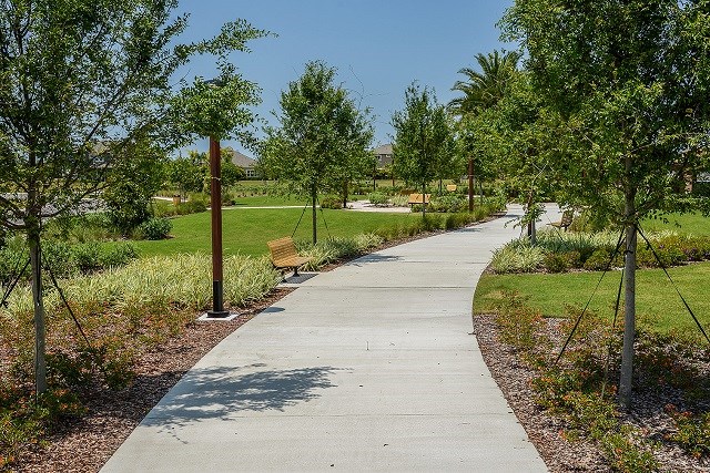 Waterset tree lined walking trail biking trail